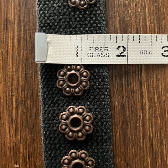 Roxy Grey Canvas Belt with Floral Stud accents - Picture 5 of 5